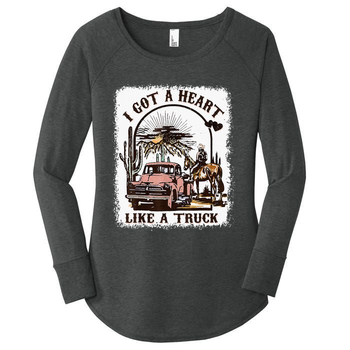 Western Sunset Cowgirl I Got A Heart Like A Truck Women's Perfect Tri Tunic Long Sleeve Shirt