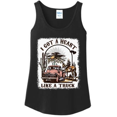 Western Sunset Cowgirl I Got A Heart Like A Truck Ladies Essential Tank