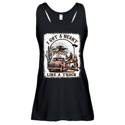 Western Sunset Cowgirl I Got A Heart Like A Truck Ladies Essential Flowy Tank