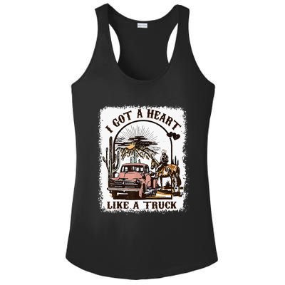 Western Sunset Cowgirl I Got A Heart Like A Truck Ladies PosiCharge Competitor Racerback Tank