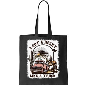 Western Sunset Cowgirl I Got A Heart Like A Truck Tote Bag