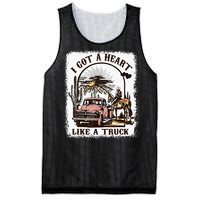 Western Sunset Cowgirl I Got A Heart Like A Truck Mesh Reversible Basketball Jersey Tank