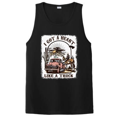 Western Sunset Cowgirl I Got A Heart Like A Truck PosiCharge Competitor Tank