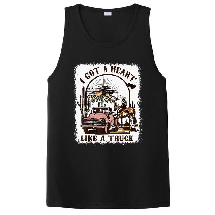 Western Sunset Cowgirl I Got A Heart Like A Truck PosiCharge Competitor Tank