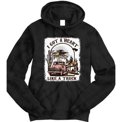 Western Sunset Cowgirl I Got A Heart Like A Truck Tie Dye Hoodie