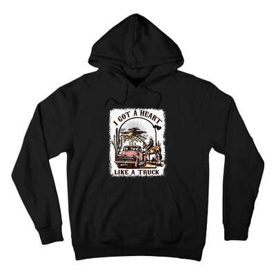 Western Sunset Cowgirl I Got A Heart Like A Truck Tall Hoodie