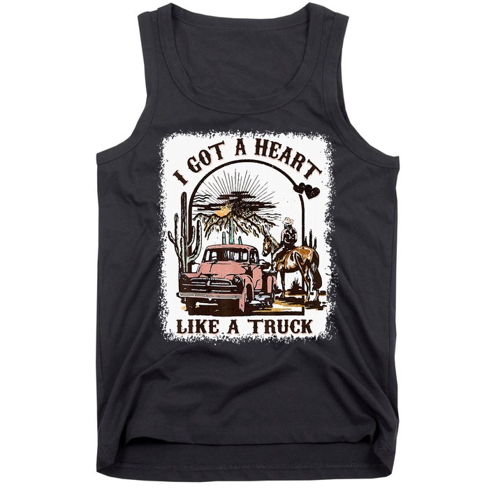 Western Sunset Cowgirl I Got A Heart Like A Truck Tank Top