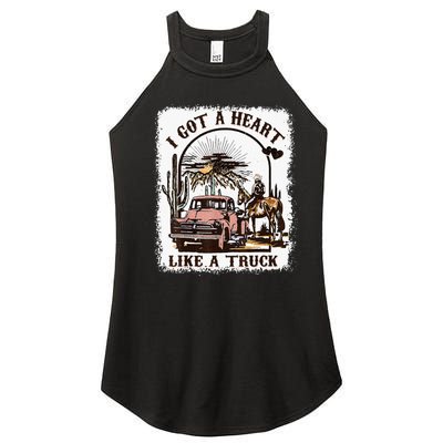 Western Sunset Cowgirl I Got A Heart Like A Truck Women's Perfect Tri Rocker Tank