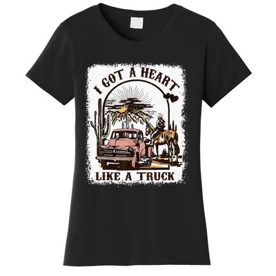 Western Sunset Cowgirl I Got A Heart Like A Truck Women's T-Shirt