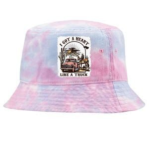 Western Sunset Cowgirl I Got A Heart Like A Truck Tie-Dyed Bucket Hat