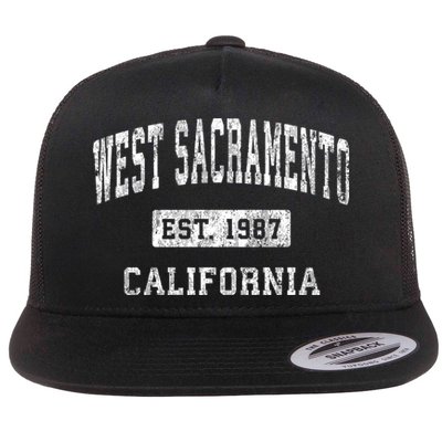 West Sacramento California Ca Vintage Established Sports Flatbill Hat