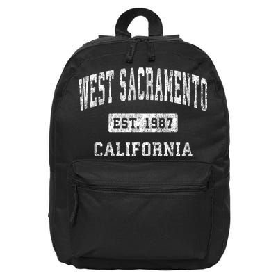 West Sacramento California Ca Vintage Established Sports 16 in Basic Backpack