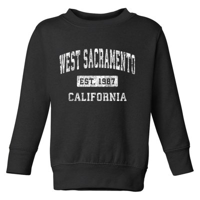 West Sacramento California Ca Vintage Established Sports Toddler Sweatshirt