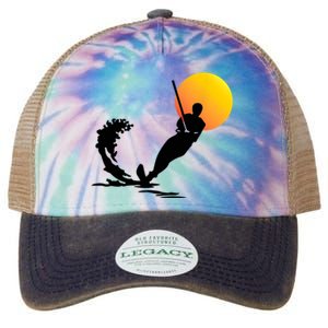 Water Skiing | Cool Surface Water Sport Lovers Gift Legacy Tie Dye Trucker Hat