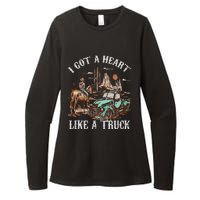 Western Sunset Cow I Got A Heart Like A Truck Vintage Womens CVC Long Sleeve Shirt