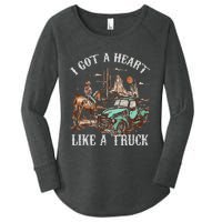 Western Sunset Cow I Got A Heart Like A Truck Vintage Women's Perfect Tri Tunic Long Sleeve Shirt