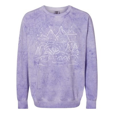 Winter Scene Cozy Winter Season Tea Snow Gift Colorblast Crewneck Sweatshirt