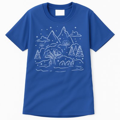 Winter Scene Cozy Winter Season Tea Snow Gift Tall T-Shirt