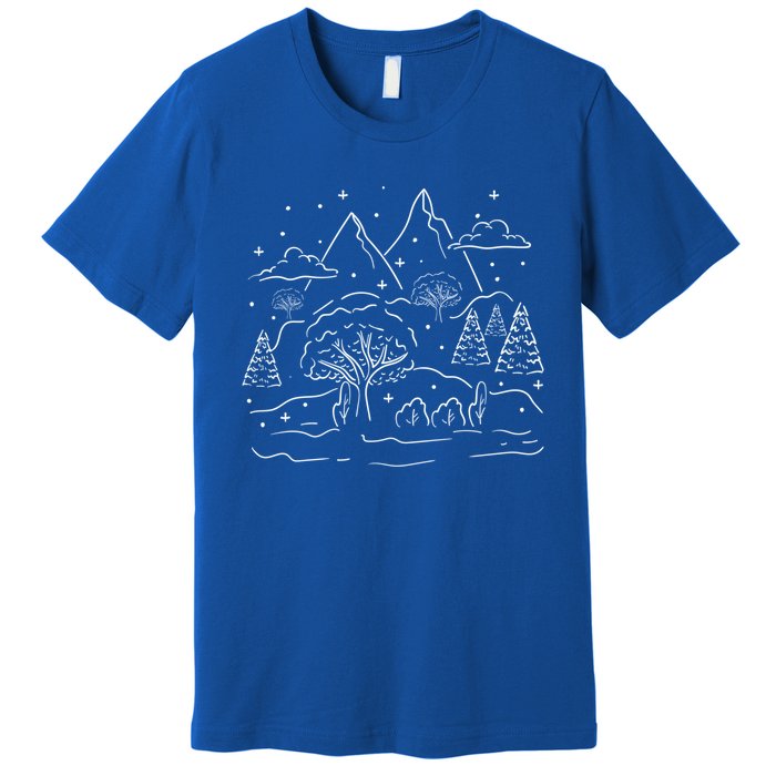 Winter Scene Cozy Winter Season Tea Snow Gift Premium T-Shirt