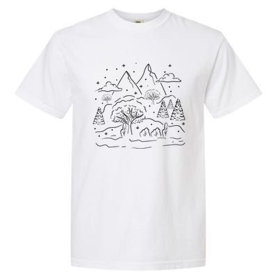 Winter Scene Cozy Winter Season Tea Snow Gift Garment-Dyed Heavyweight T-Shirt