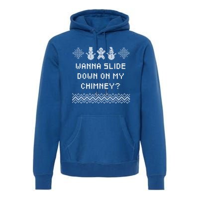 Wanna Slide Down On My Chimney Christmas Dad Jokes Xmas Gift Premium Hoodie