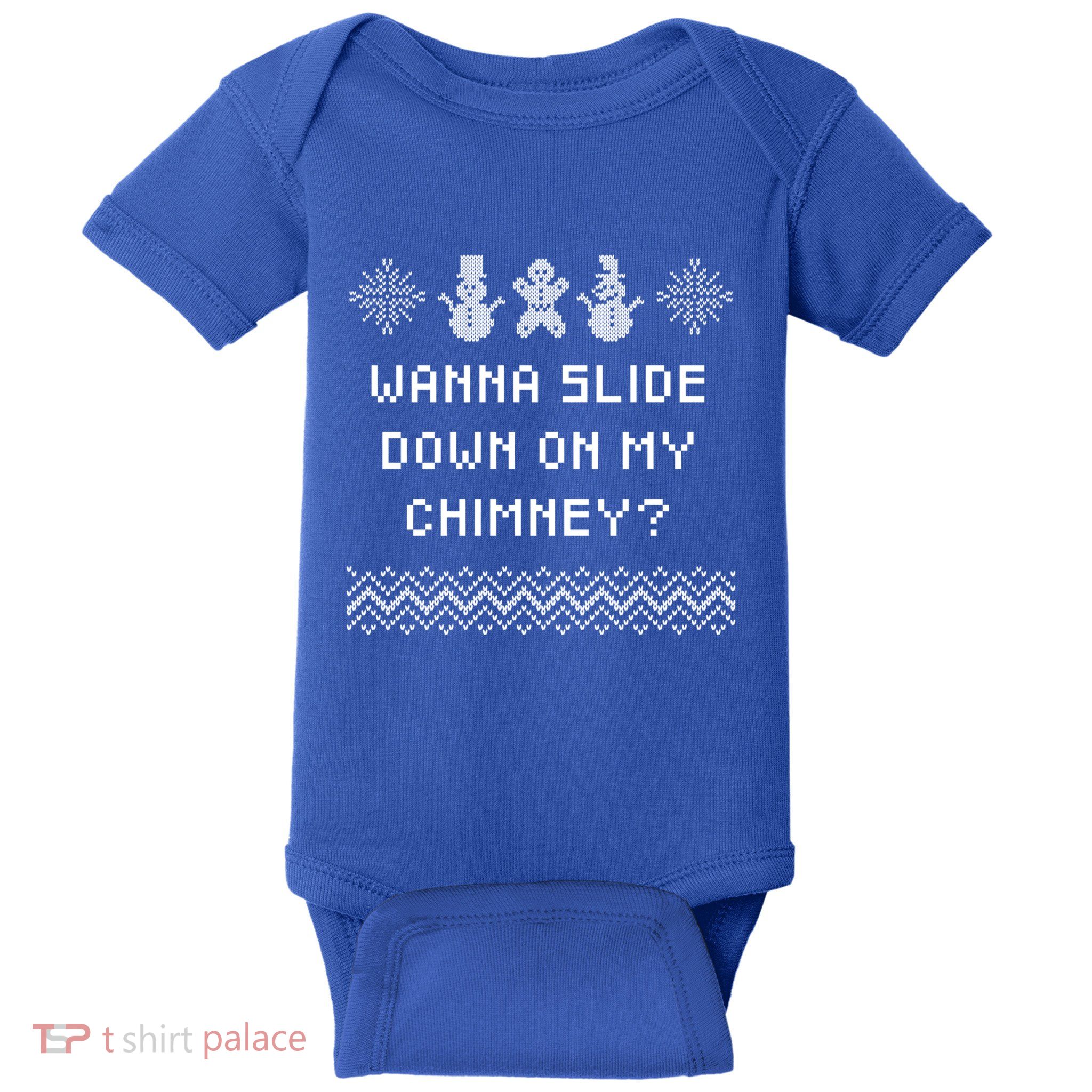 Wanna Slide Down On My Chimney Christmas Dad Jokes Xmas Gift Baby Bodysuit