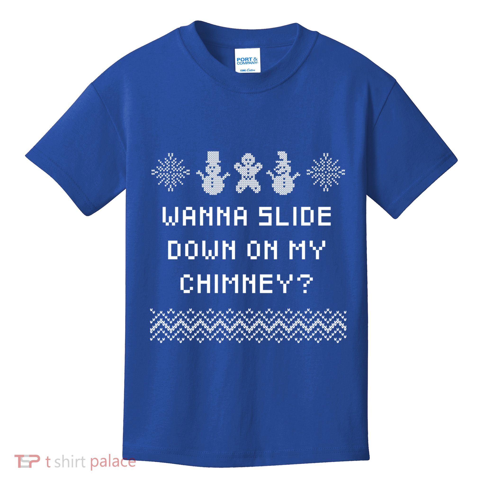 Wanna Slide Down On My Chimney Christmas Dad Jokes Xmas Gift Kids T-Shirt