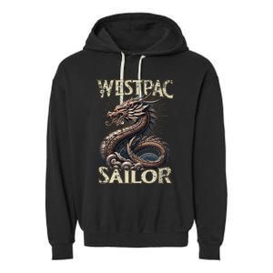 Westpac Sailor Dragon For Western Pacific Deployment Garment-Dyed Fleece Hoodie