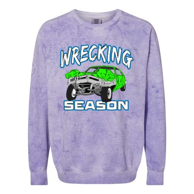 Wrecking Season Demolition Derby Colorblast Crewneck Sweatshirt