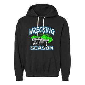 Wrecking Season Demolition Derby Garment-Dyed Fleece Hoodie