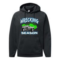 Wrecking Season Demolition Derby Performance Fleece Hoodie