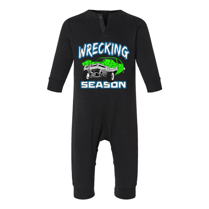 Wrecking Season Demolition Derby Infant Fleece One Piece