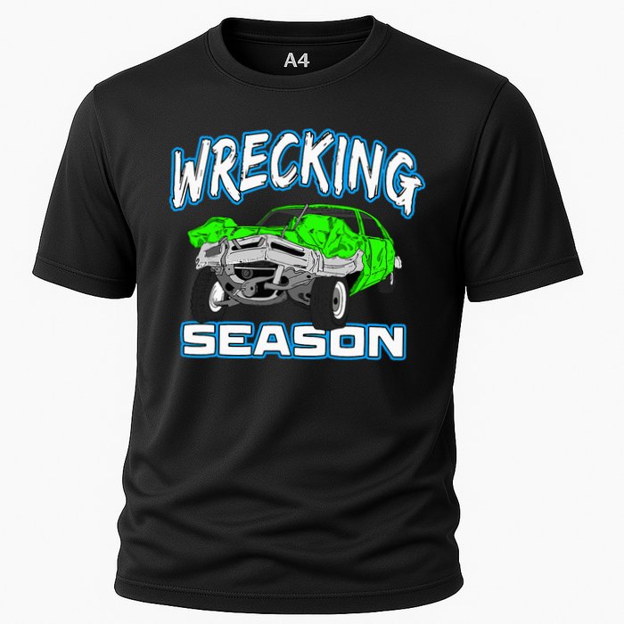 Wrecking Season Demolition Derby Cooling Performance Crew T-Shirt