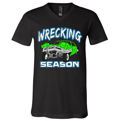 Wrecking Season Demolition Derby V-Neck T-Shirt