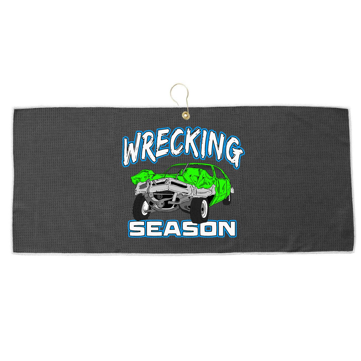 Wrecking Season Demolition Derby Large Microfiber Waffle Golf Towel