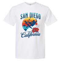 Womens San Diego California Beach Surf Summer Vacation Vintage Garment-Dyed Heavyweight T-Shirt