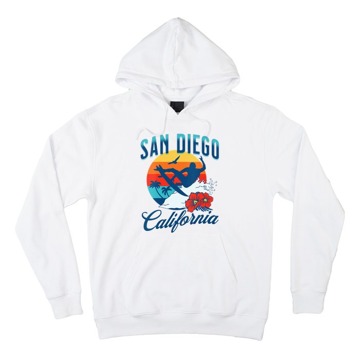 Womens San Diego California Beach Surf Summer Vacation Vintage Hoodie