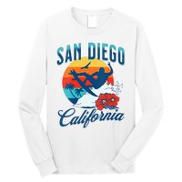 Womens San Diego California Beach Surf Summer Vacation Vintage Long Sleeve Shirt