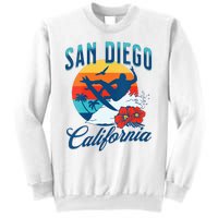 Womens San Diego California Beach Surf Summer Vacation Vintage Sweatshirt