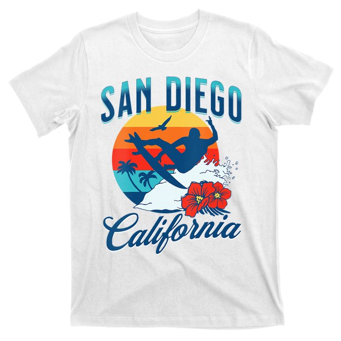 Womens San Diego California Beach Surf Summer Vacation Vintage T-Shirt