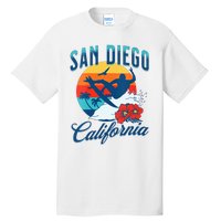 Womens San Diego California Beach Surf Summer Vacation Vintage Tall T-Shirt