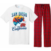 Womens San Diego California Beach Surf Summer Vacation Vintage Pajama Set