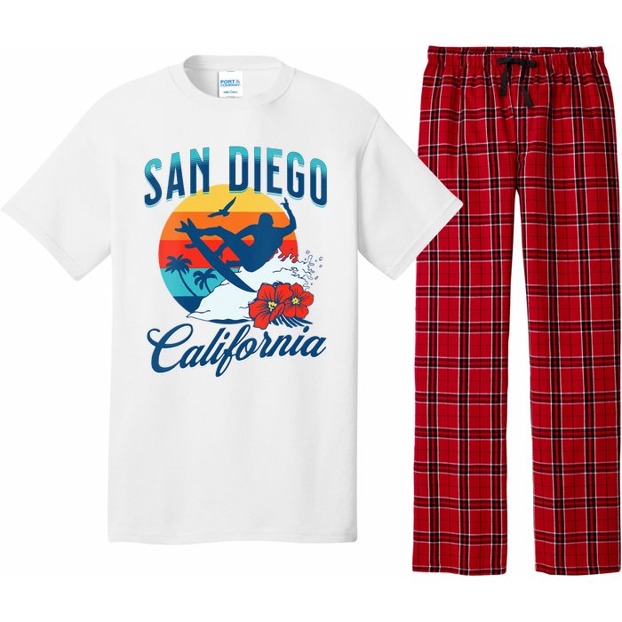 Womens San Diego California Beach Surf Summer Vacation Vintage Pajama Set