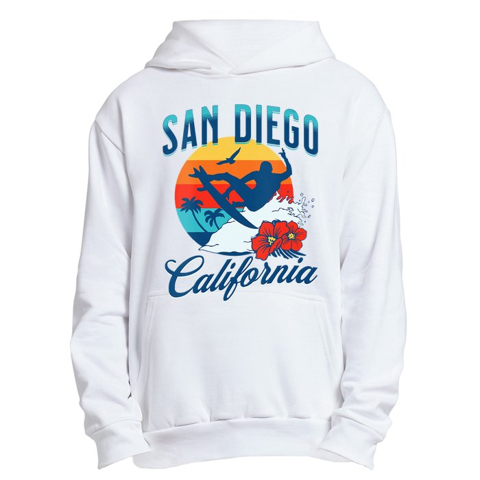 Womens San Diego California Beach Surf Summer Vacation Vintage Urban Pullover Hoodie