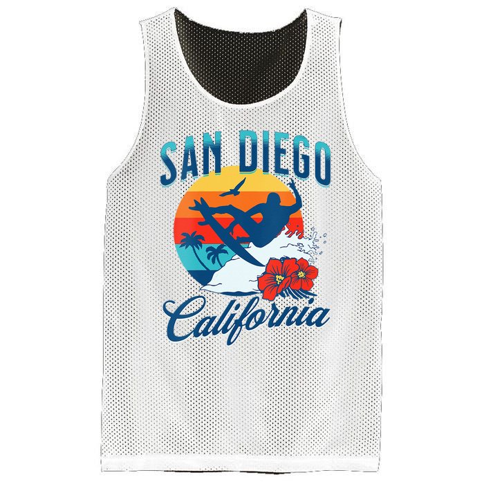 Womens San Diego California Beach Surf Summer Vacation Vintage Mesh Reversible Basketball Jersey Tank