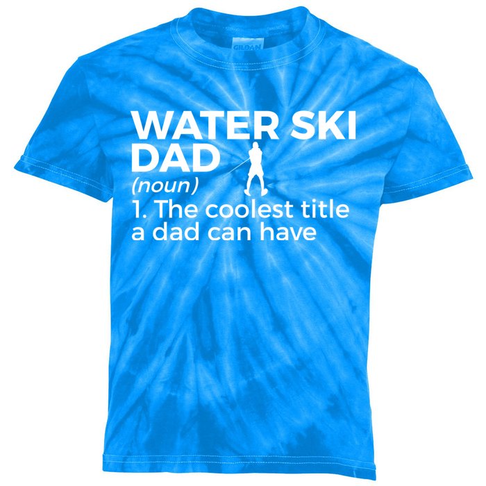 Water Ski Dad Definition Funny Waterskiing Gift Kids Tie-Dye T-Shirt