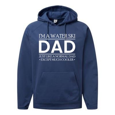 Water Ski Dad Skiing Waterski Waterskiing Waves Boat Holiday Gift Performance Fleece Hoodie