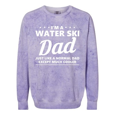 Water Ski Dad Skiing Waterski Waterskiing Waves Holiday Boat Meaningful Gift Colorblast Crewneck Sweatshirt