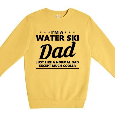 Water Ski Dad Skiing Waterski Waterskiing Waves Holiday Boat Meaningful Gift Premium Crewneck Sweatshirt