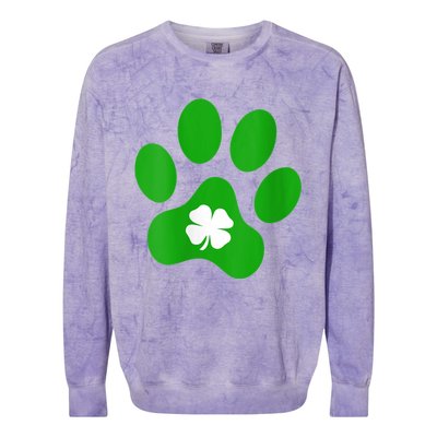 Womens Shamrock Dog St. Patrick's Day Colorblast Crewneck Sweatshirt